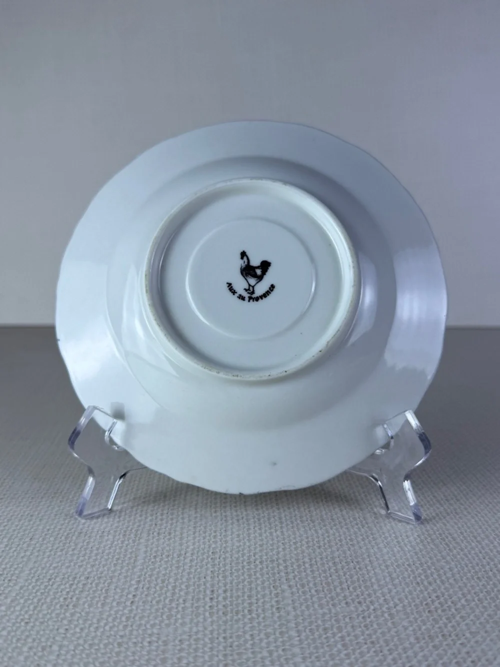 Aux Au Provence Rooster Toile Plate - Black White - French Country Saucer - Picture 7 of 8